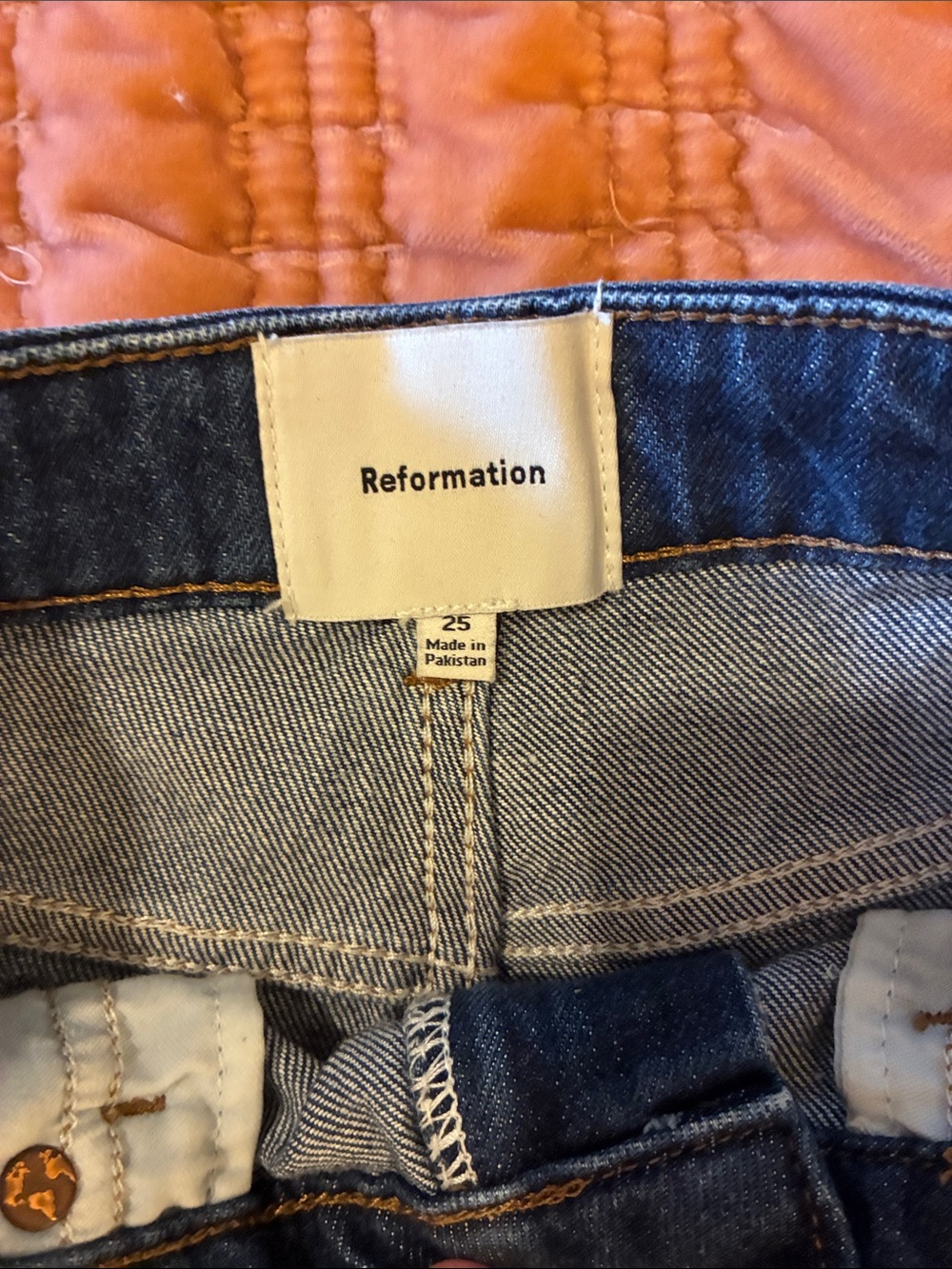 Reformation dark wash high rise Etta slim fit jean, 25, like new, 33” inseam - Picture 3 of 7